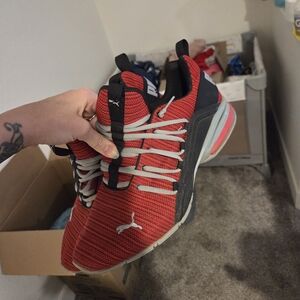 Puma Red and Black Athletic Shoes